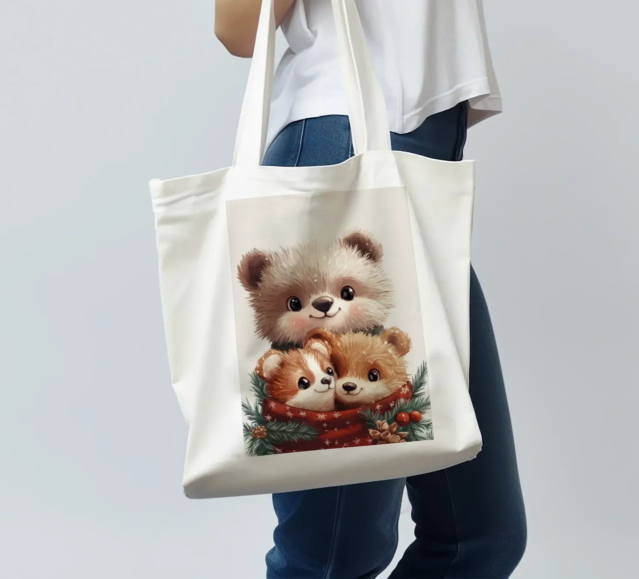 HeldIn #24: Bears celebrate Christmas tote bag by farbenhelden