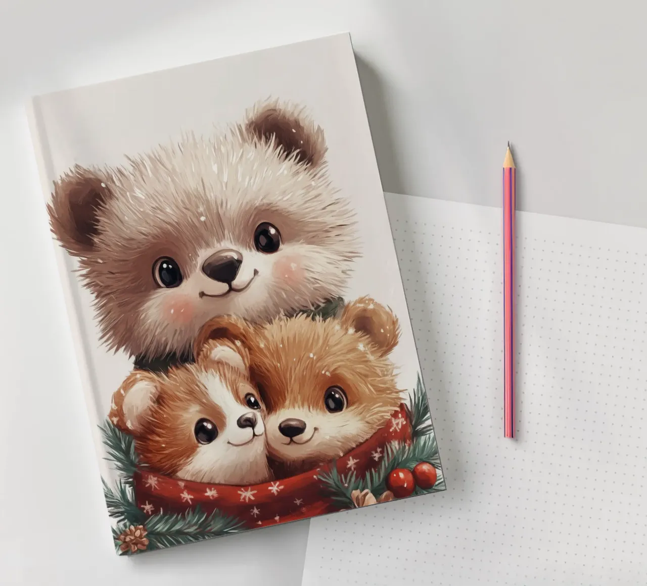 HeldIn #24: Bears celebrate Christmas notebook by farbenhelden