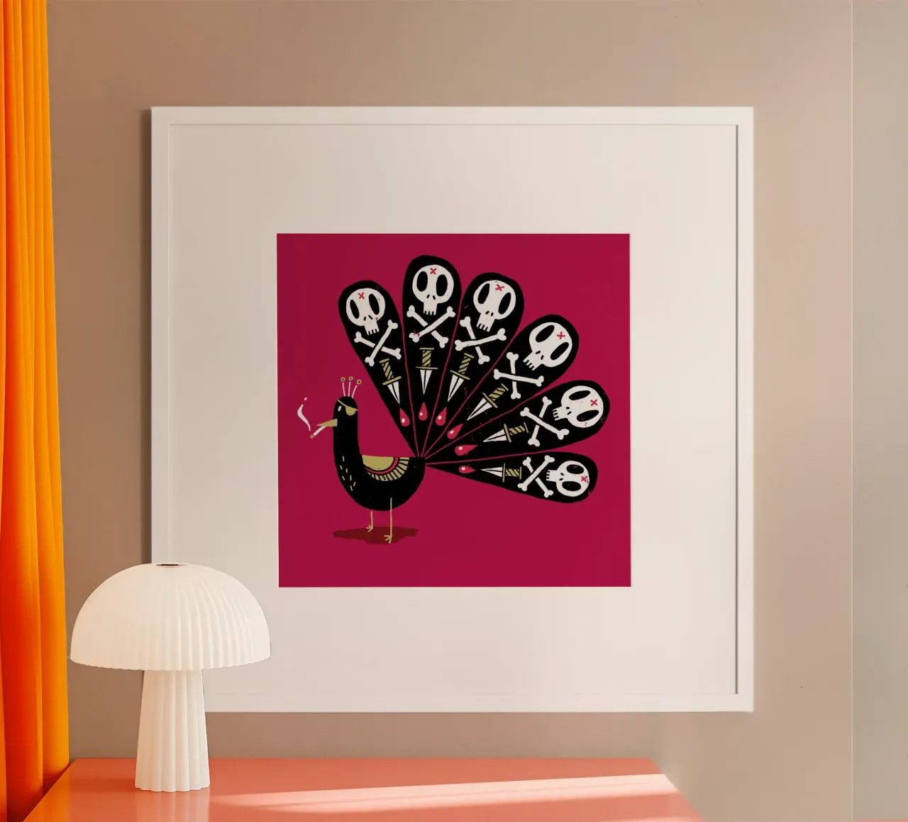 Dark Peacock poster con telaio in legno da DinoMike