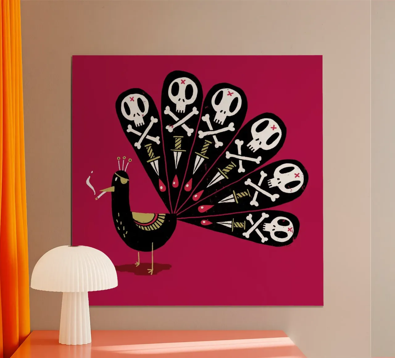 Dark Peacock poster con telaio in legno da DinoMike