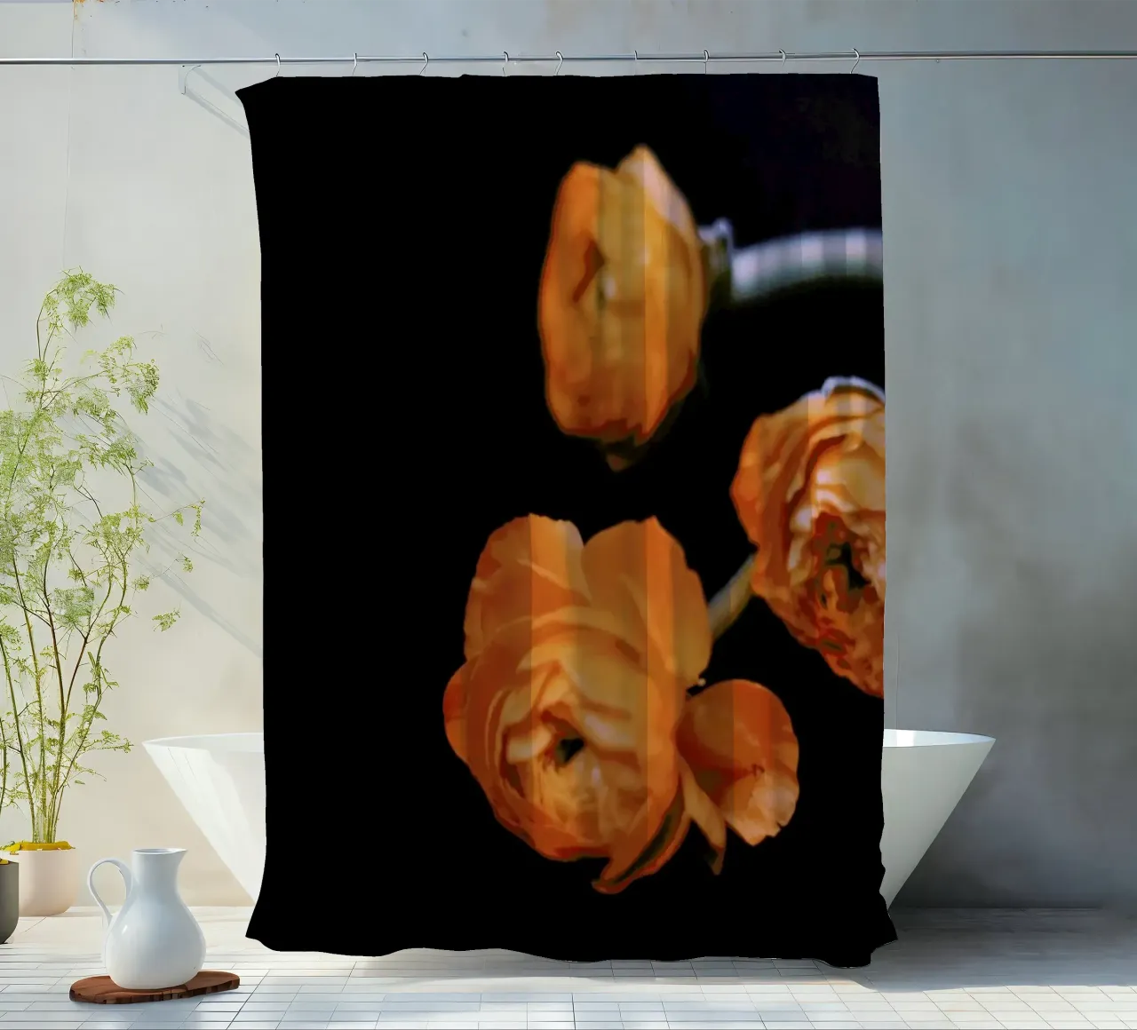 Undone shower curtain by Morgan Kendall