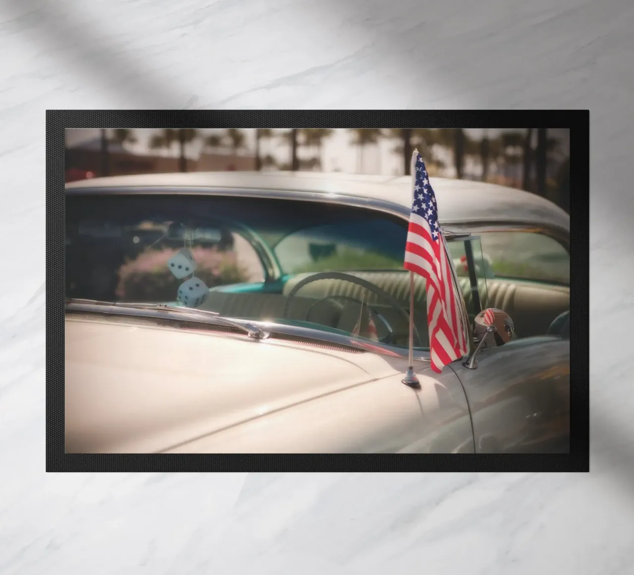 Auto con bandiera a stelle e strisce zerbino da Dave Hare Photography