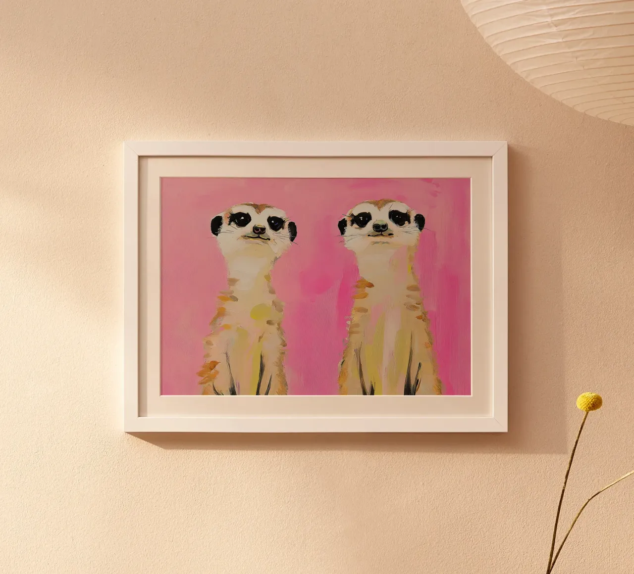 Meerkat decorazione preppy rosa dopamina poster con telaio in plastica da Euphoria Theresa