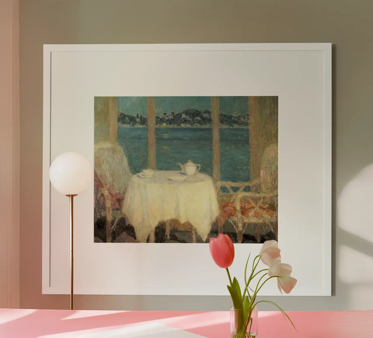 Henri Le Sidaner - Terrazza di fronte alla baia di St. Tropez poster da ARTOTHEK
