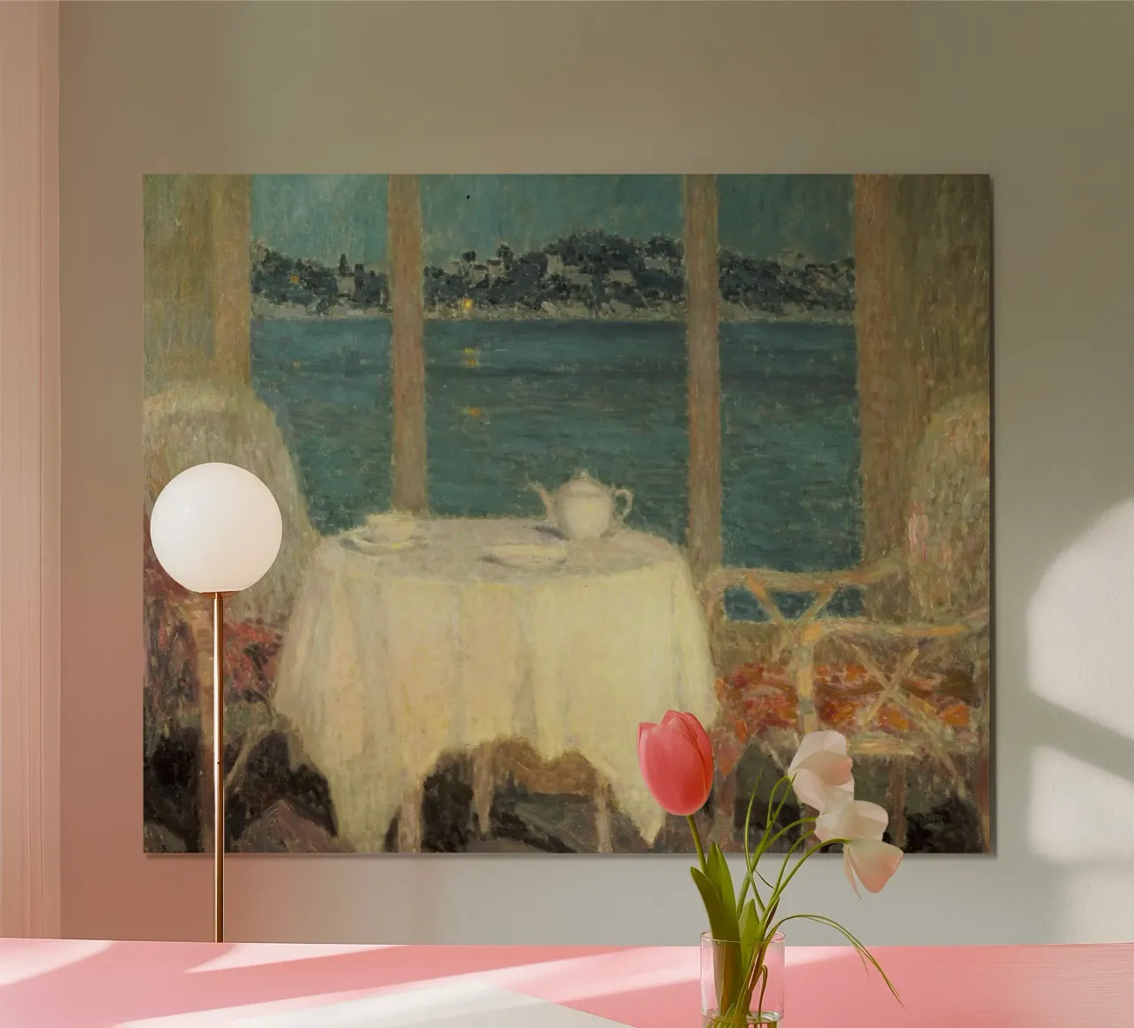 Henri Le Sidaner - Terrazza di fronte alla baia di St. Tropez poster da ARTOTHEK