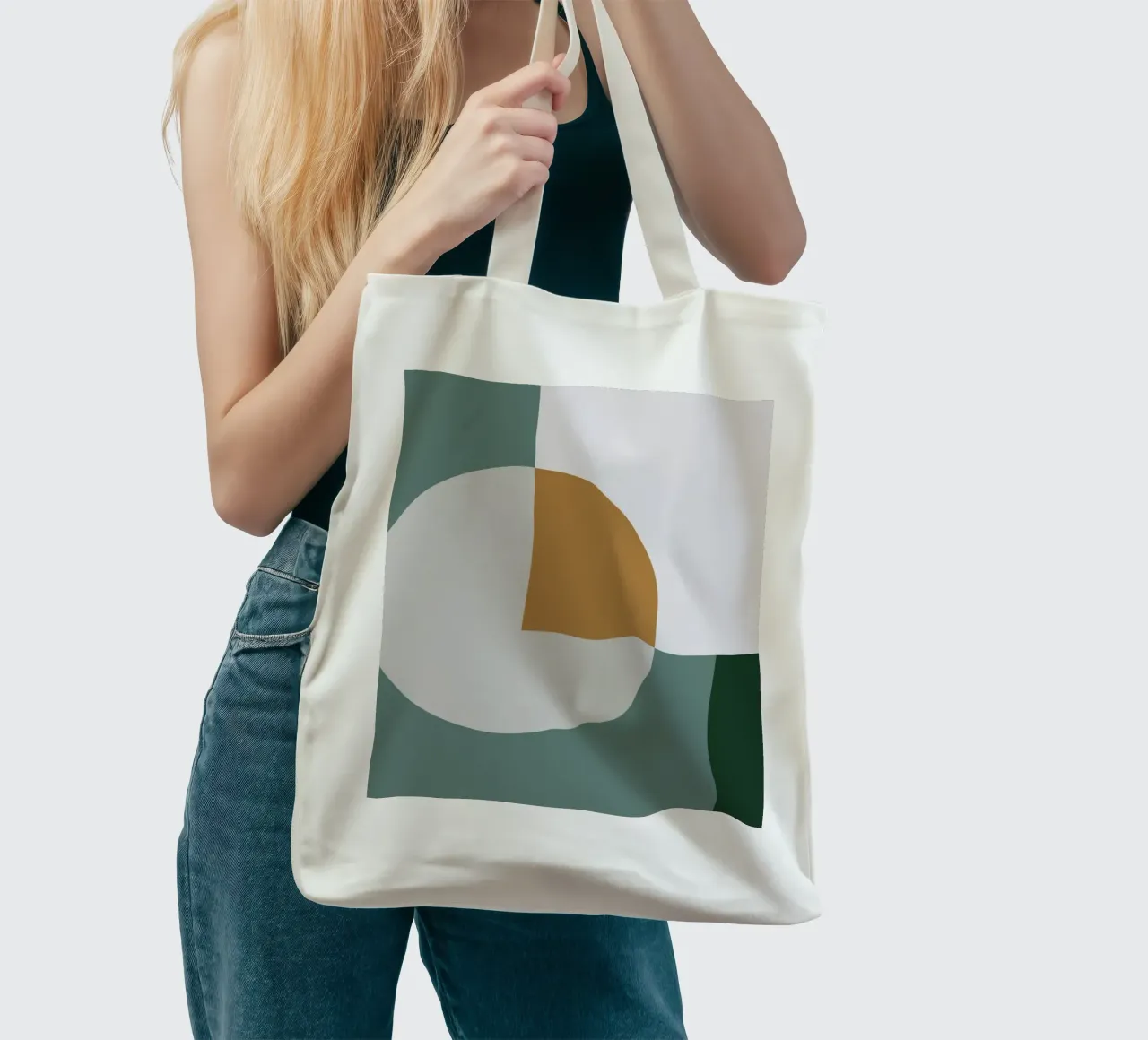 Modern Geometric Harmony borsa in juta da KHouse Studio