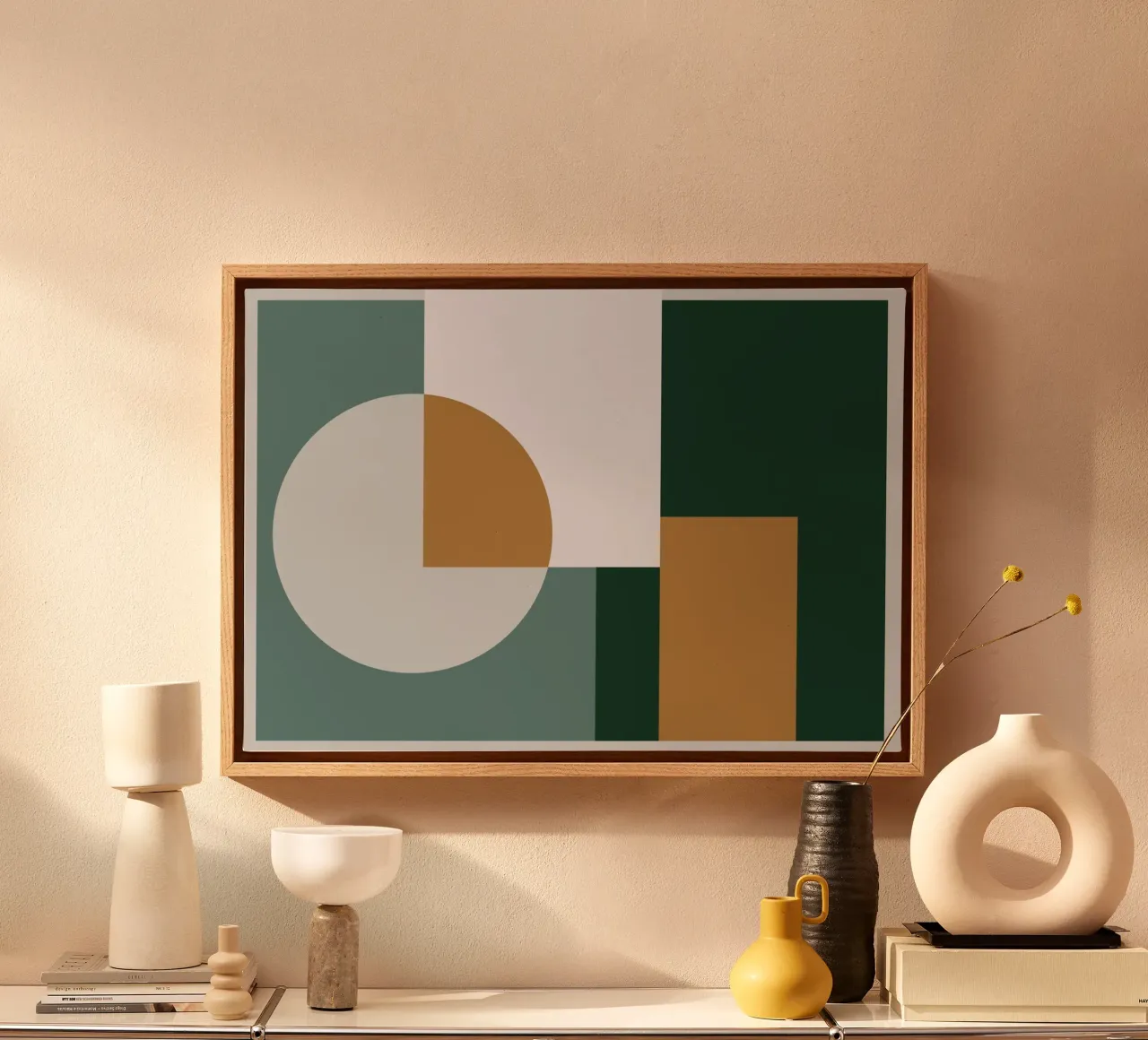 Modern Geometric Harmony tela con Cornice a cassetta da KHouse Studio