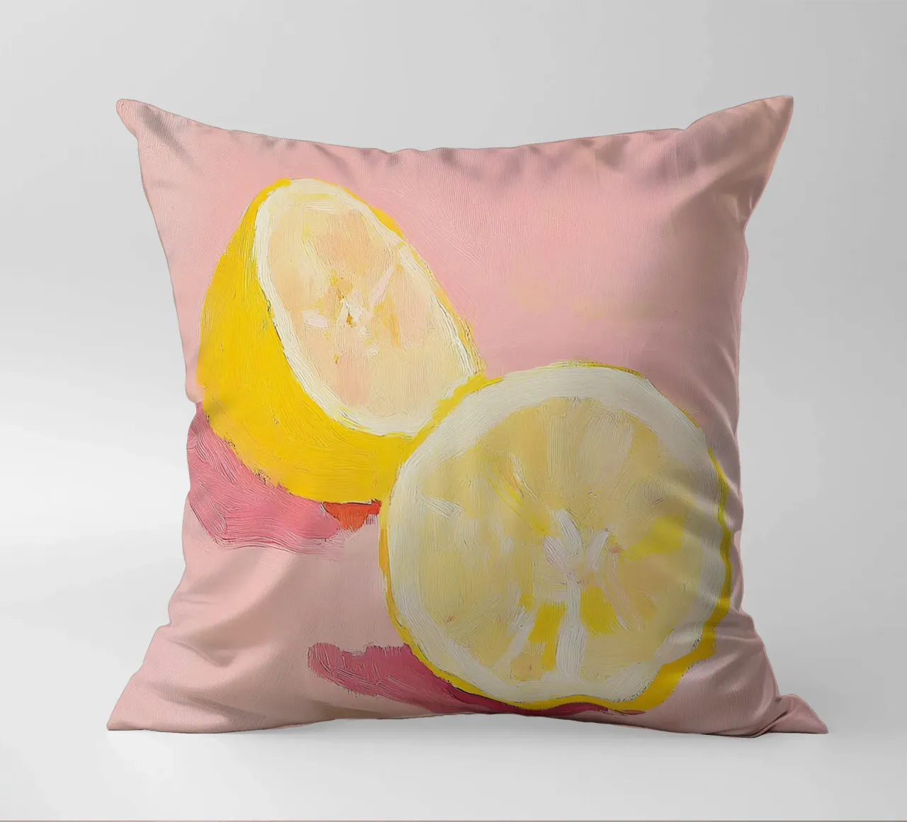 Limone Frutta Pittura Preppy Rosa Dopamina cuscino da Euphoria Theresa
