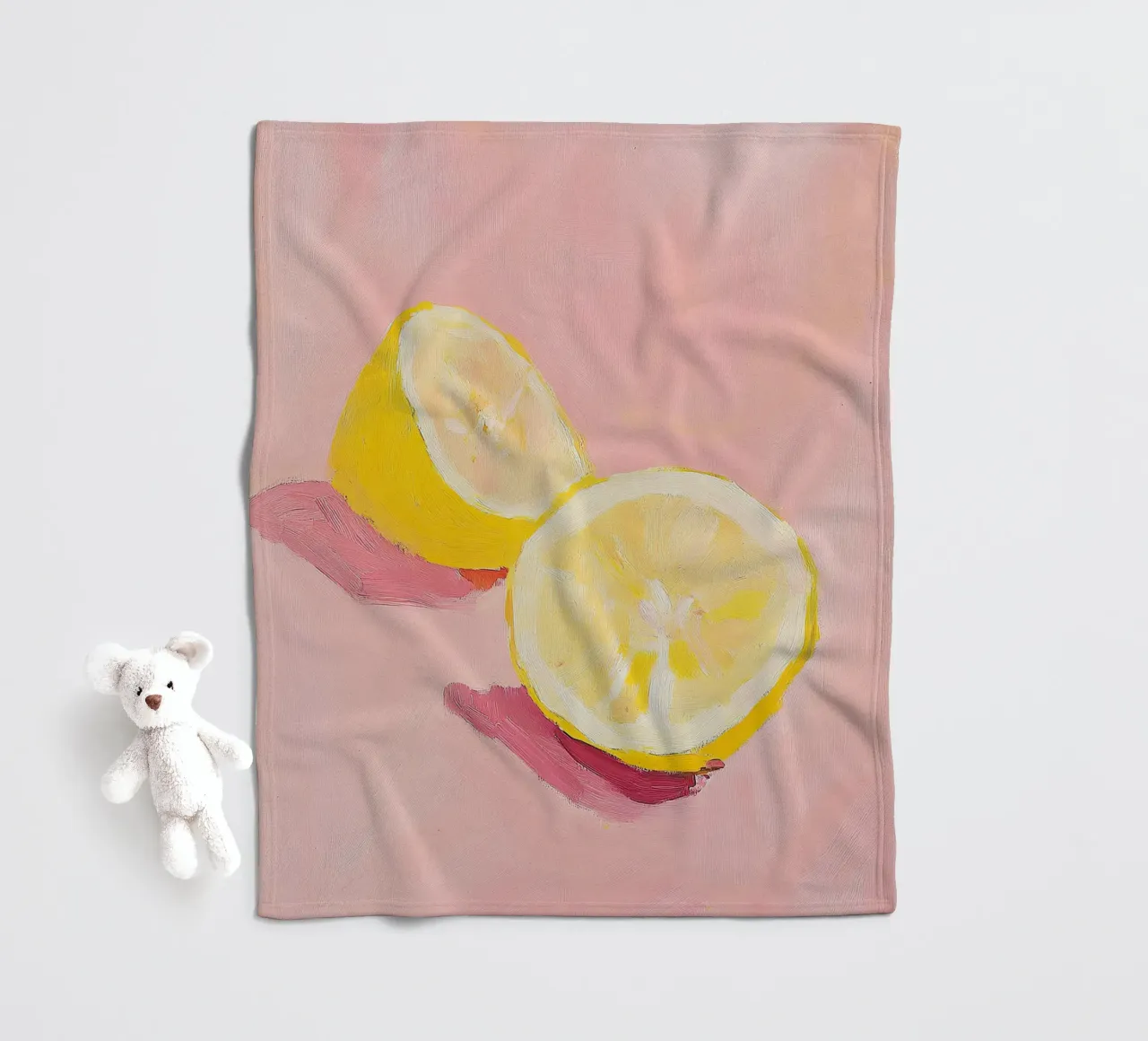 Limone Frutta Pittura Preppy Rosa Dopamina coperta in pile da Euphoria Theresa