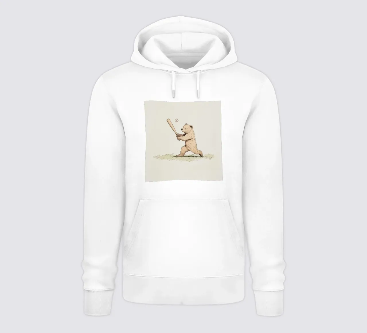 Orso che gioca a baseball felpa con cappuccio da Melloi Art Print