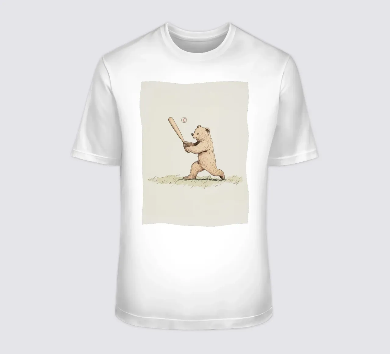 Bear Playing Baseball t-shirt by Melloi Art Print