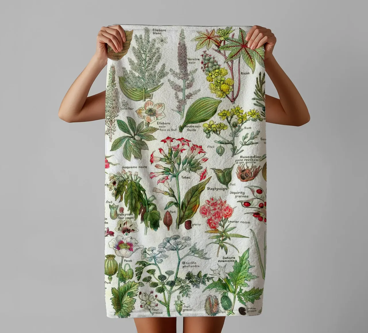 Millot Dangerous Plants: French Botanical Art towel by Studio Vintage