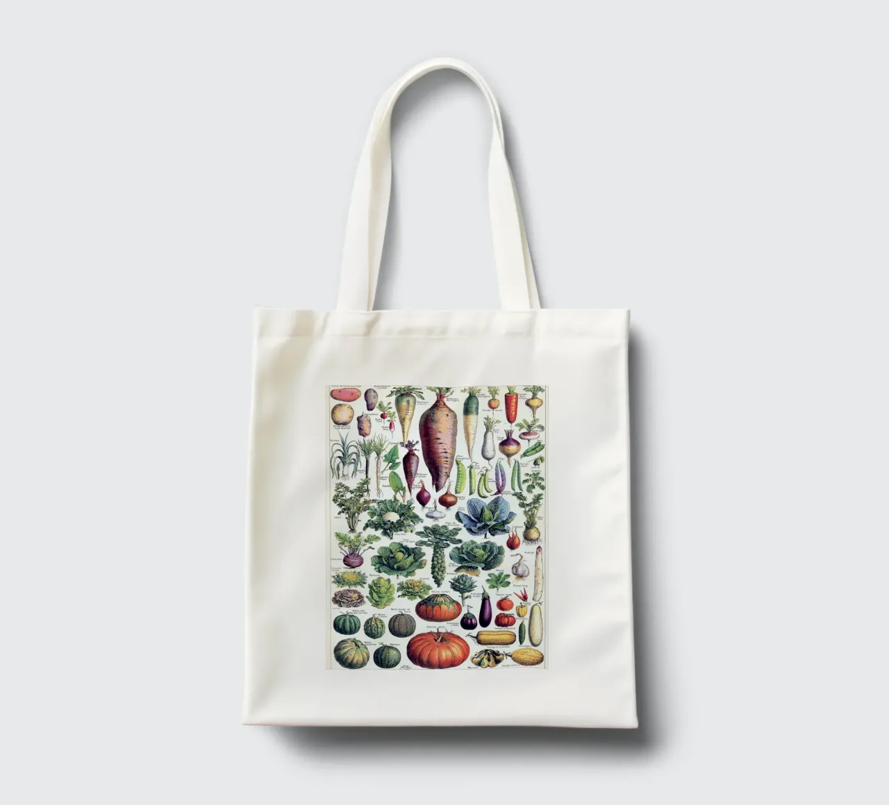 French Botanical Veggie kitchen Art restaurant food lovers tote bag by Studio Vintage