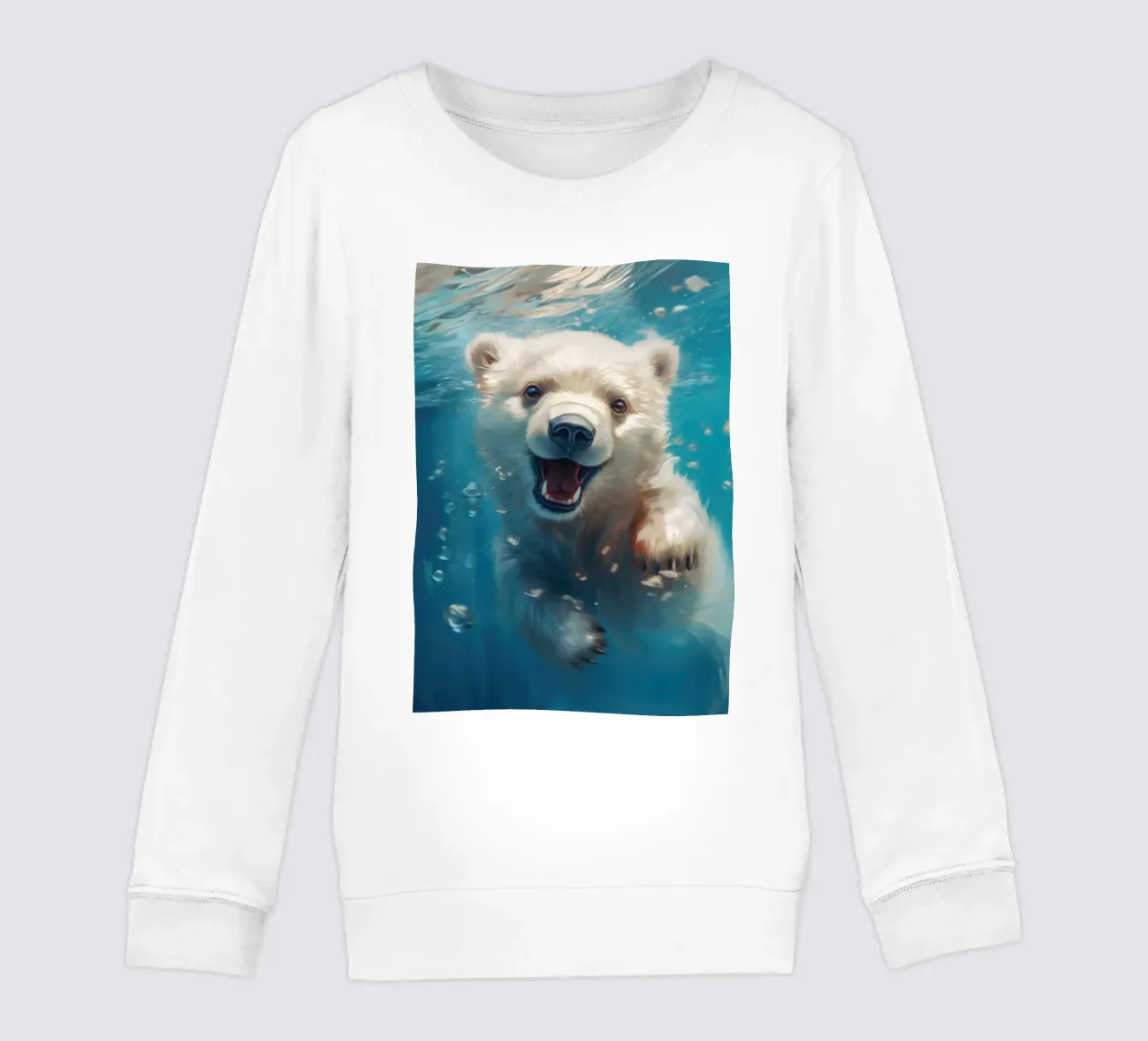Swimming Polar Bear kids sweatshirt by Lootprint