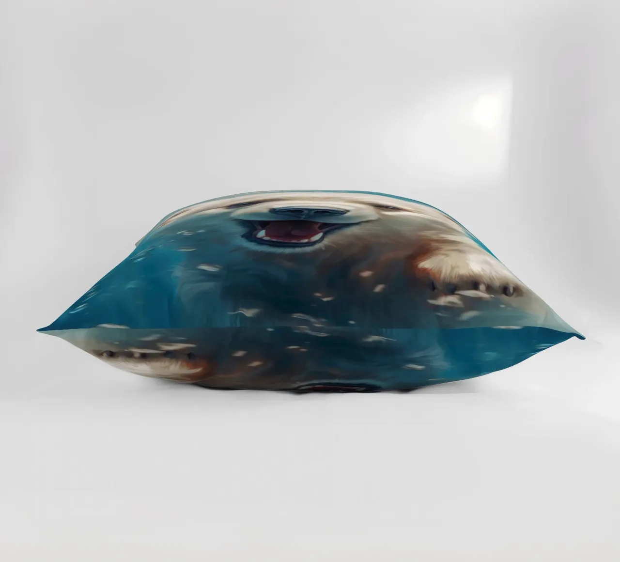 Swimming Polar Bear decorative cushion by Lootprint