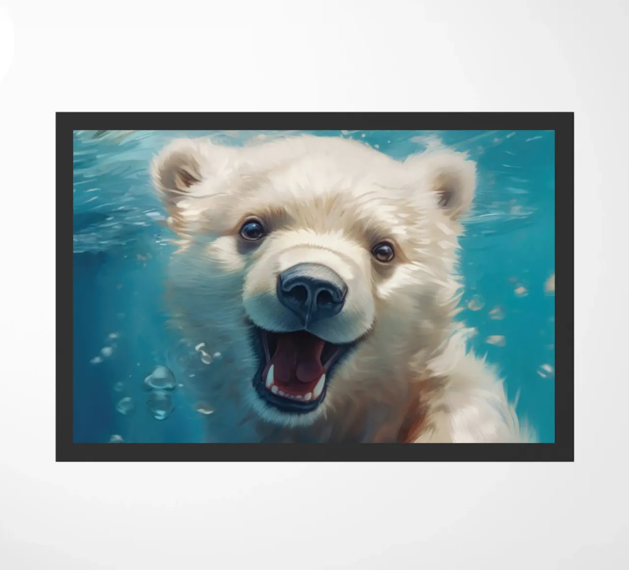 Swimming Polar Bear doormat by Lootprint