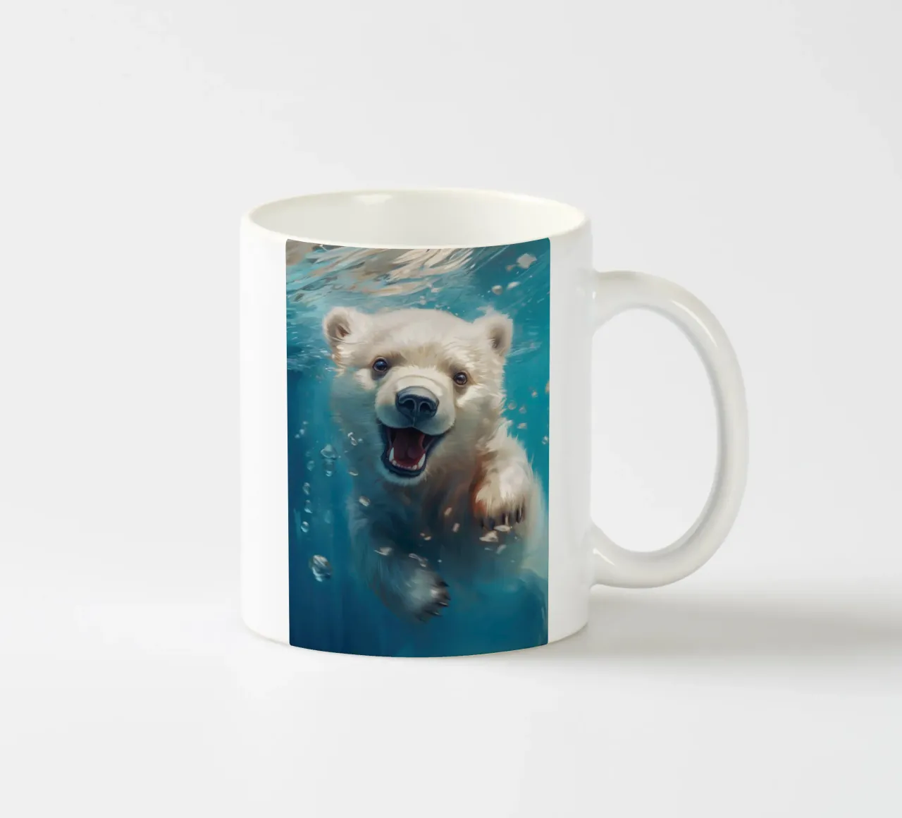 Orso polare che nuota tazza in ceramica da Lootprint