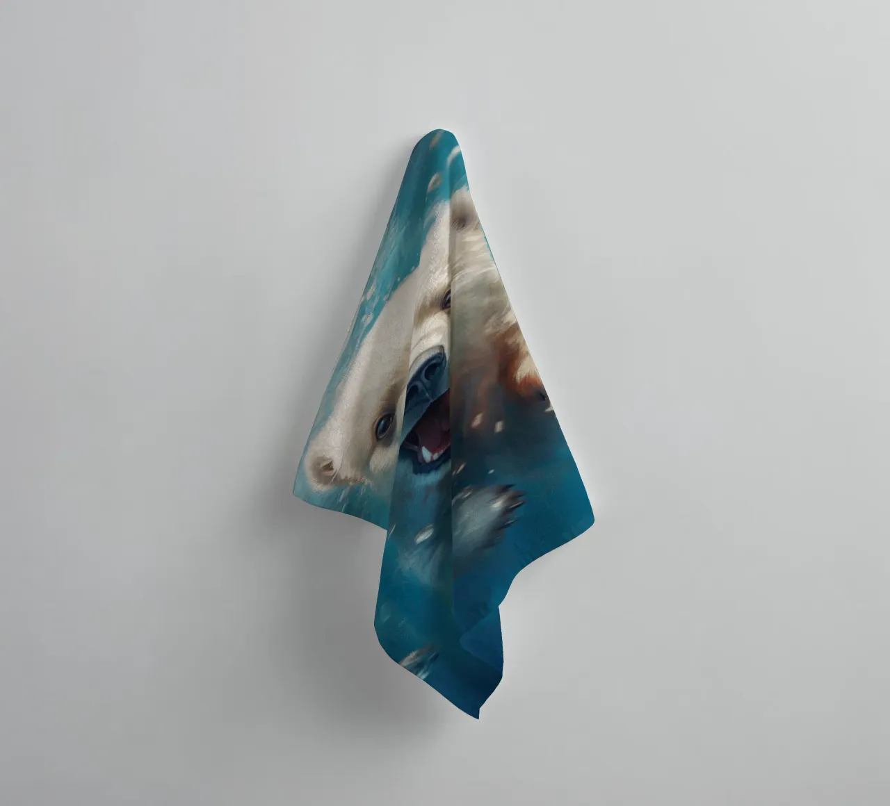 Swimming Polar Bear towel by Lootprint