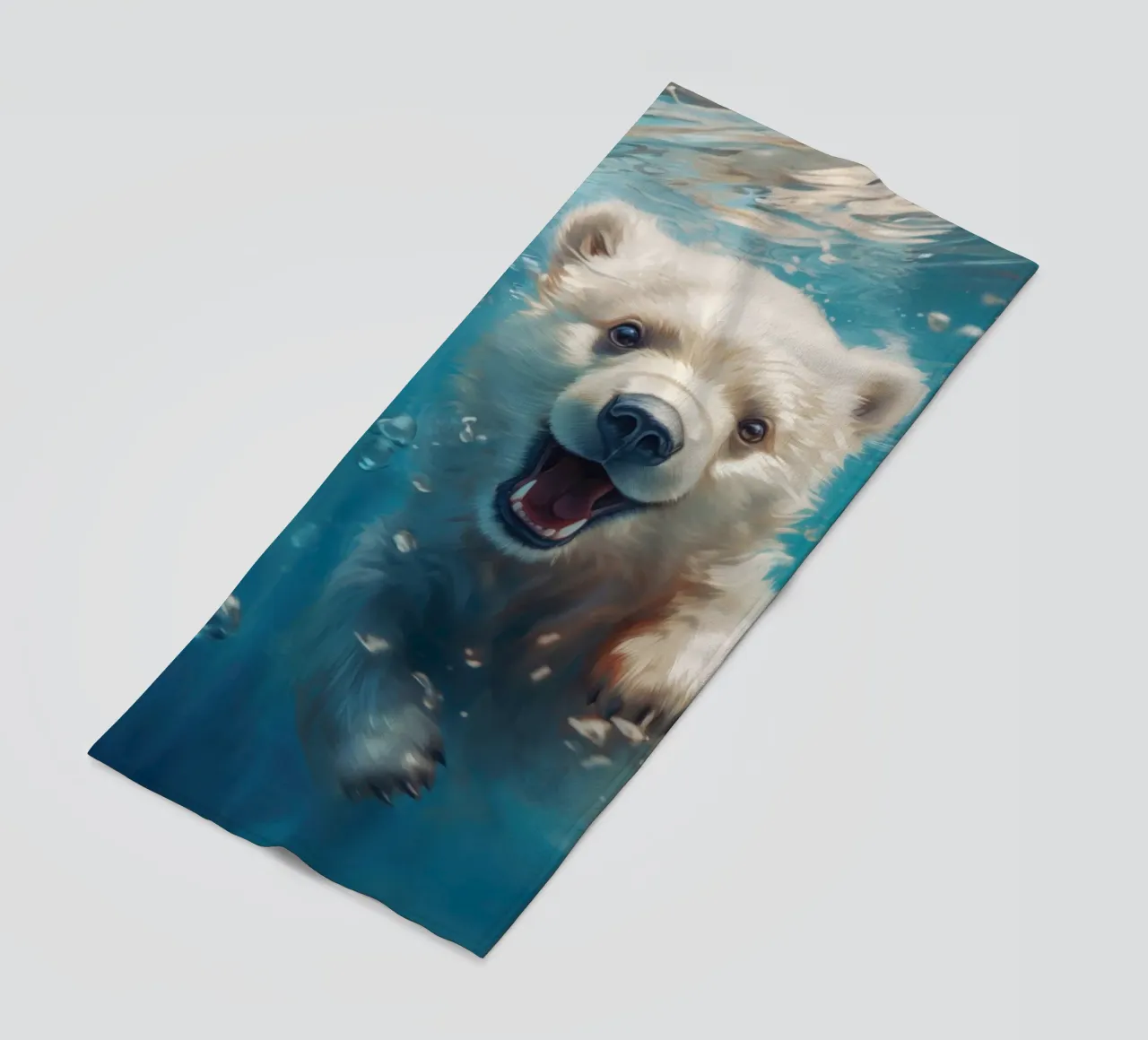 Swimming Polar Bear beach towel by Lootprint