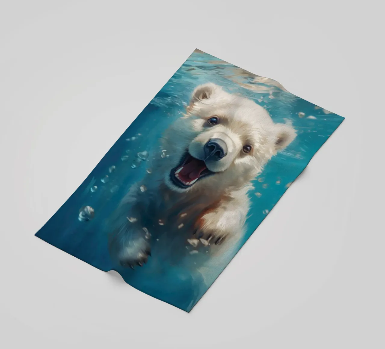 Swimming Polar Bear beach towel by Lootprint