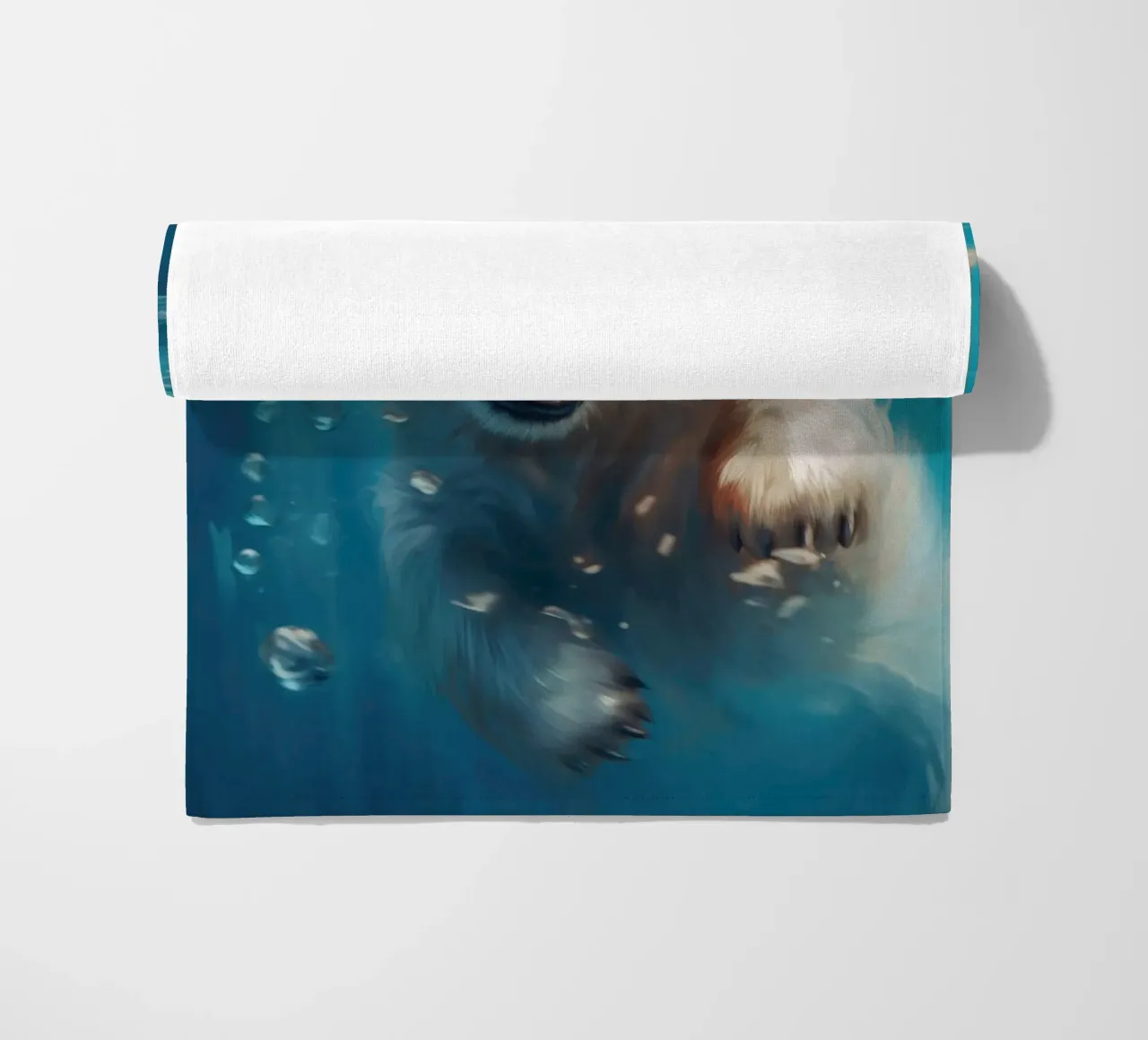 Swimming Polar Bear beach towel by Lootprint