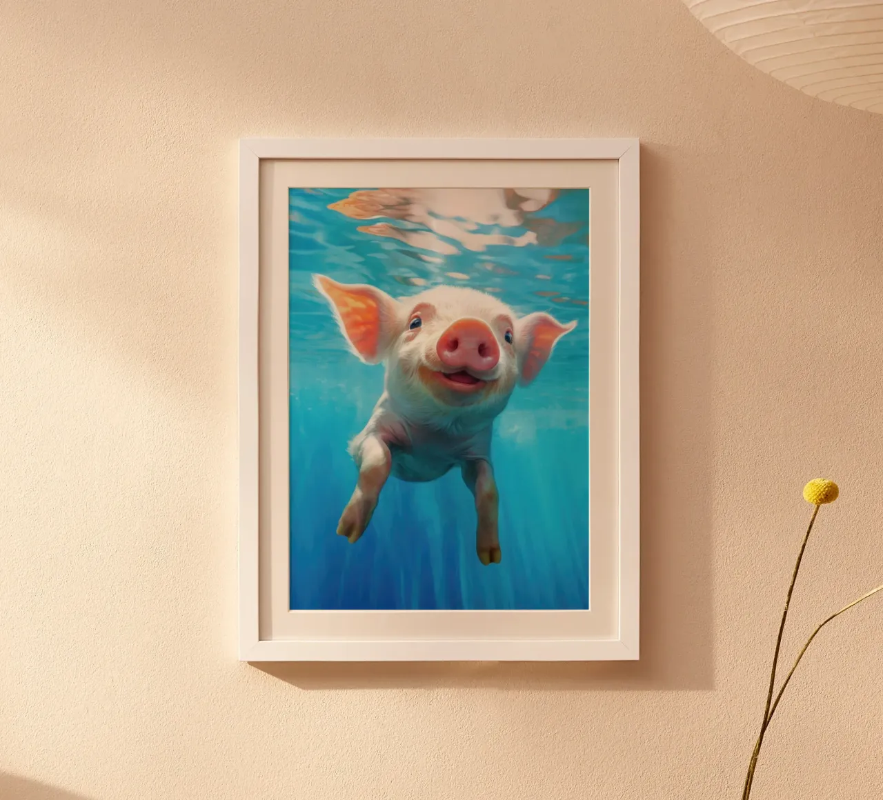 Cute Piglet underwater hahnemühle by Lootprint