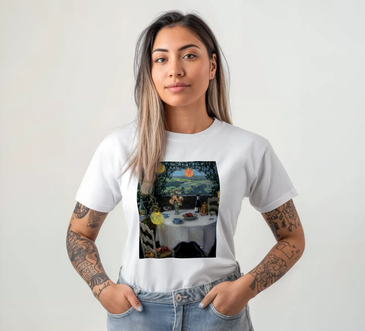 Henri Le Sidaner - Un tavolino in un gazebo t-shirt da ARTOTHEK