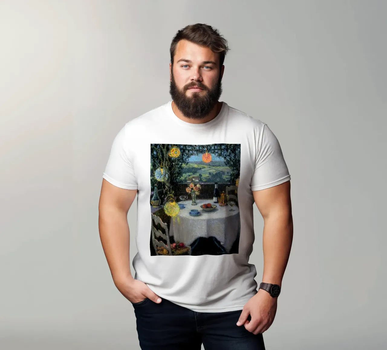 Henri Le Sidaner - Un tavolino in un gazebo t-shirt da ARTOTHEK