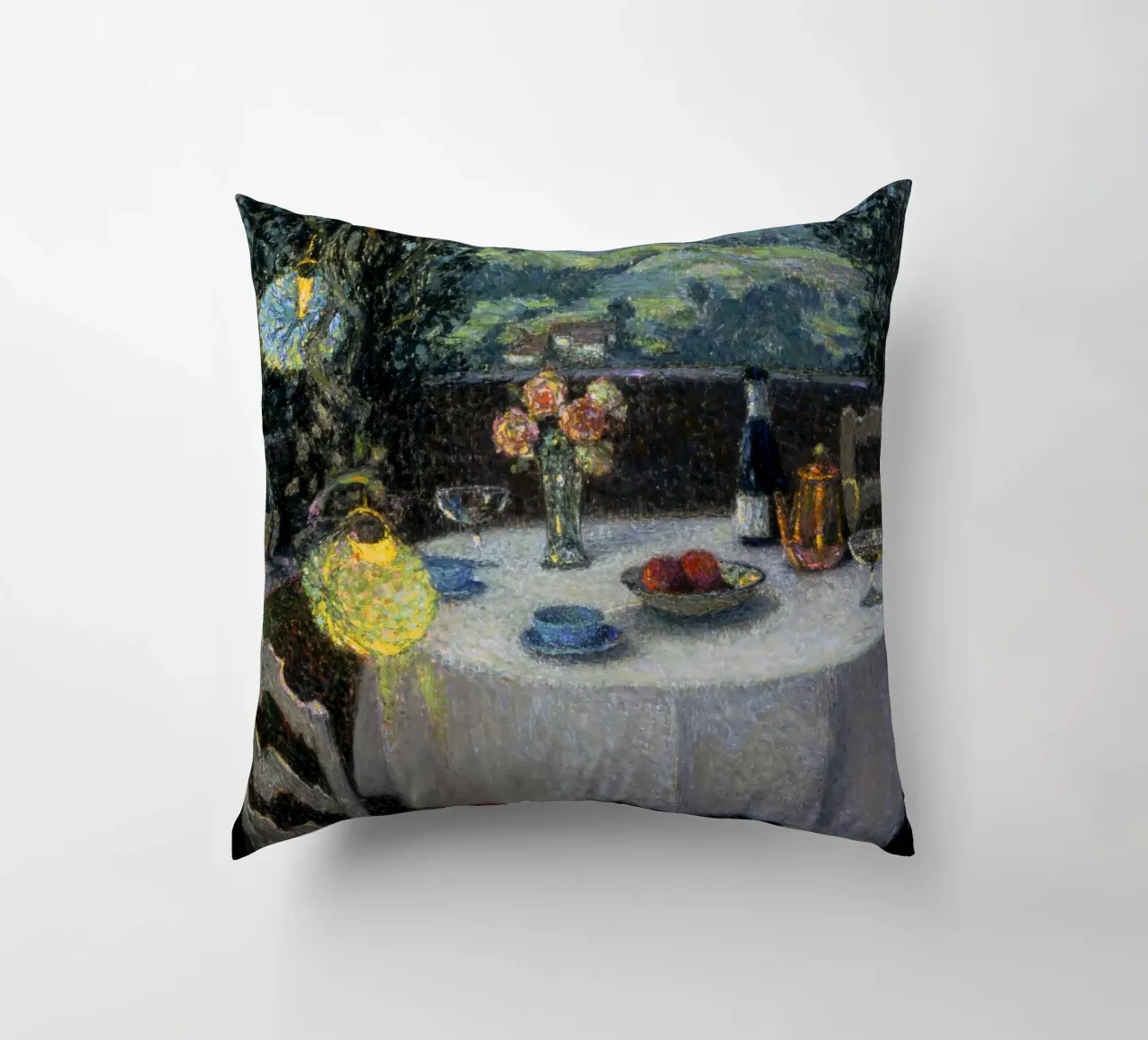 Henri Le Sidaner - Un tavolino in un gazebo cuscino da ARTOTHEK