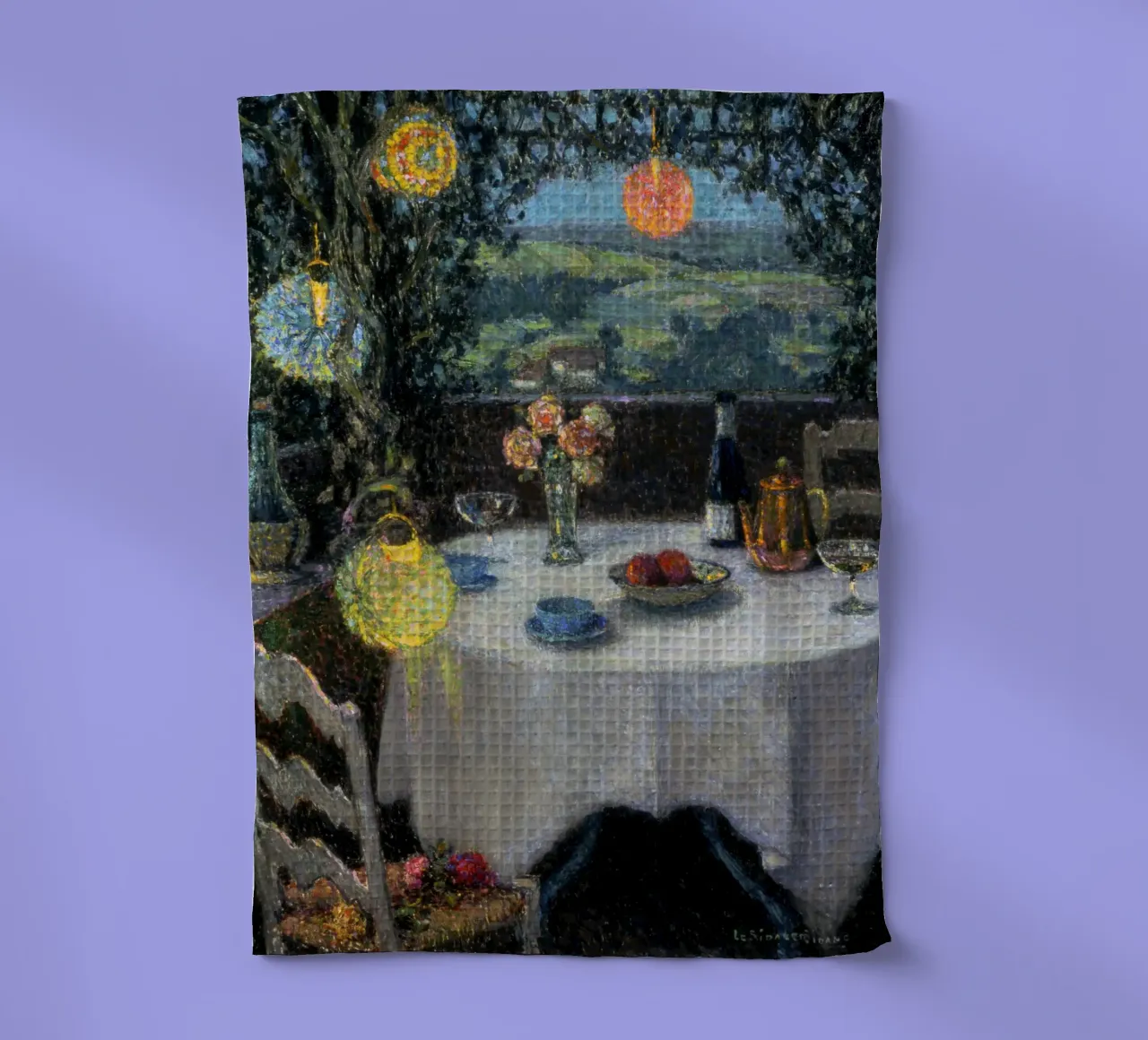Henri Le Sidaner - Une petite table dans un belvédère torchon de ARTOTHEK