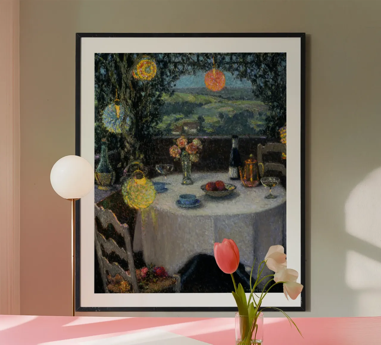 Henri Le Sidaner - Un tavolino in un gazebo carta hahnemühle da ARTOTHEK