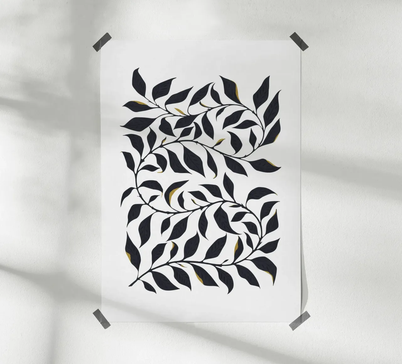 Arte da parete botanica moderna e fogliacea - Decorazione naturalistica minimalista poster da kookiepixel