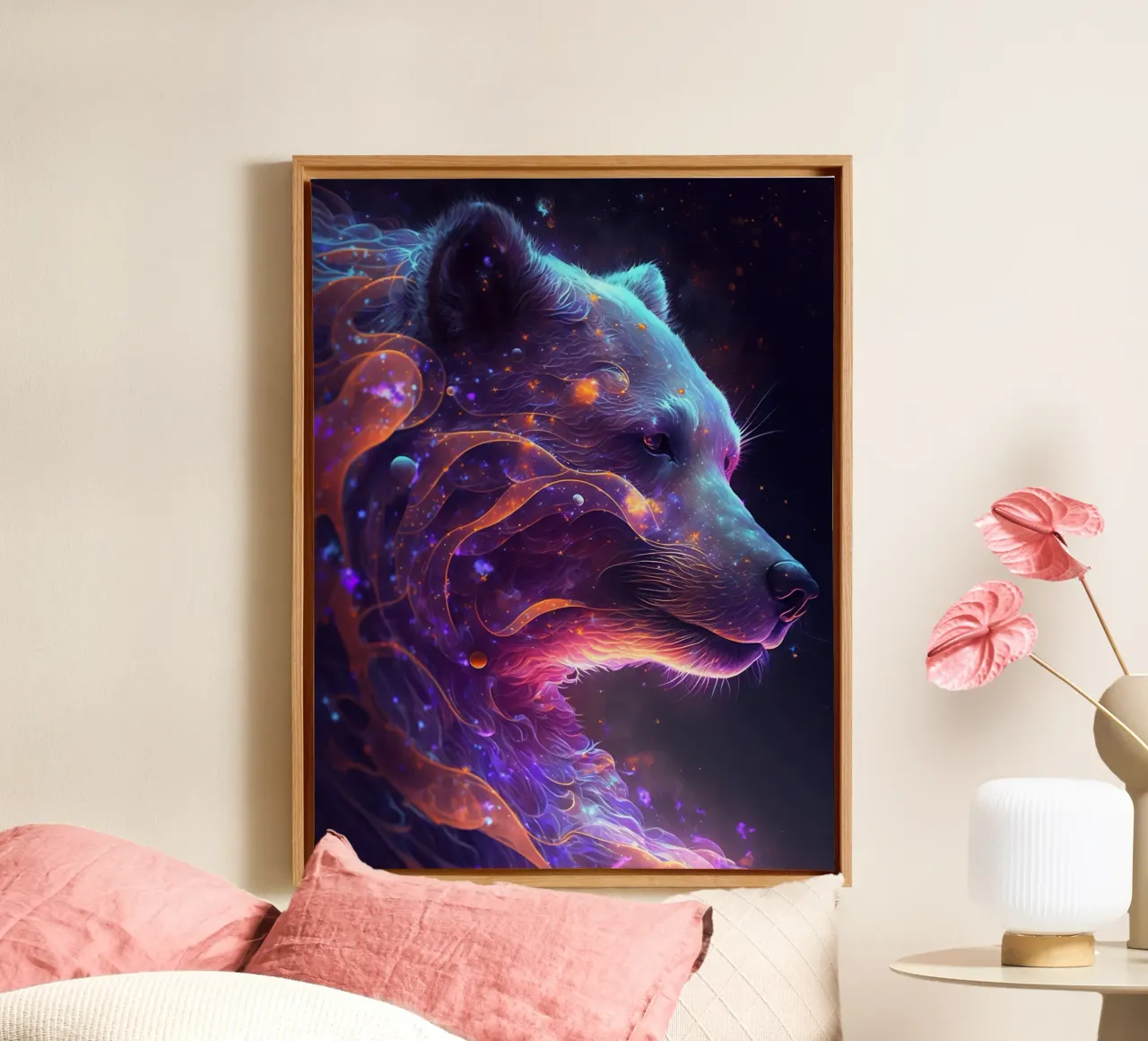 Orso della Galassia tela con Cornice a cassetta da Lootprint