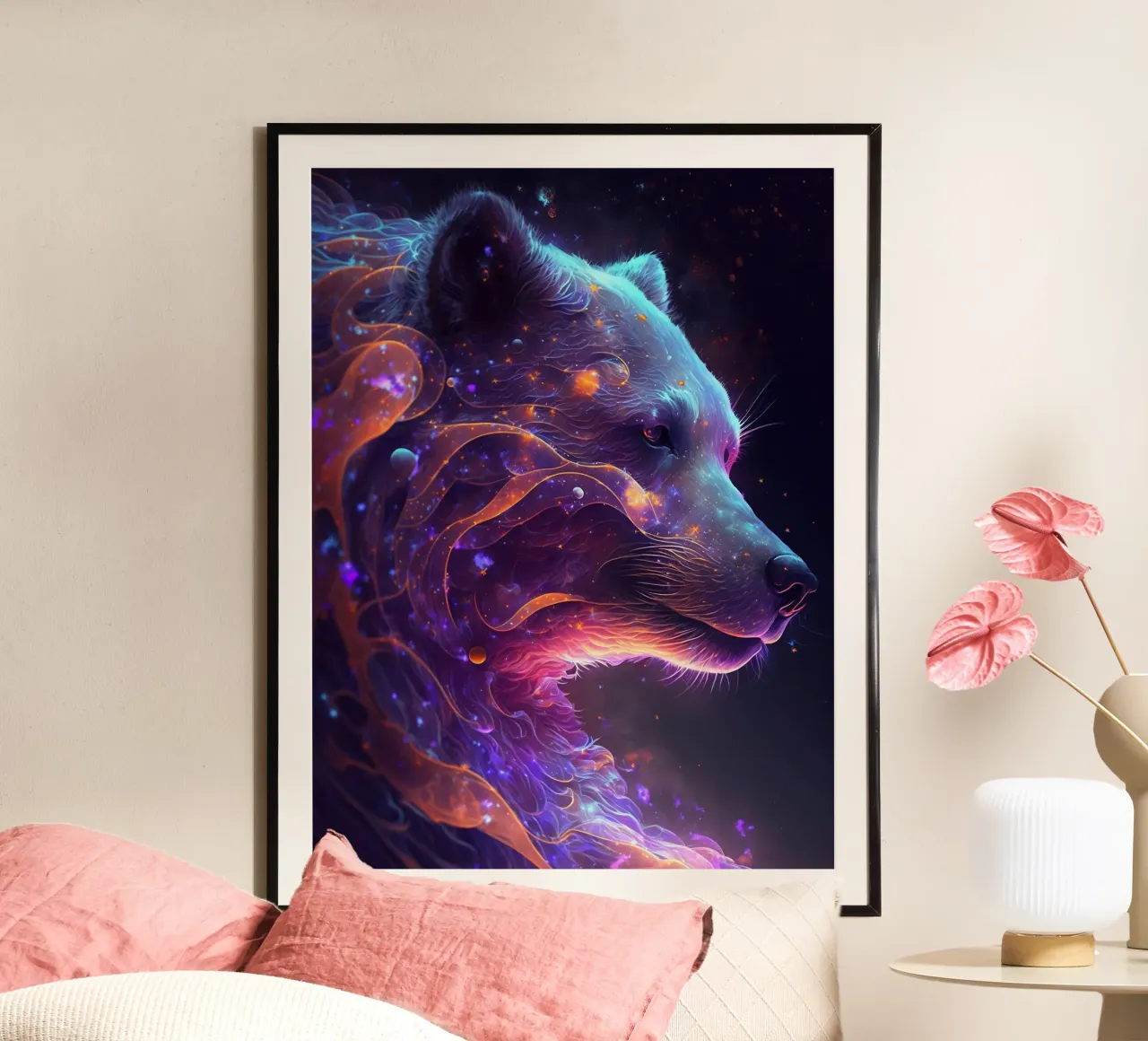 Orso della Galassia poster con telaio in plastica da Lootprint
