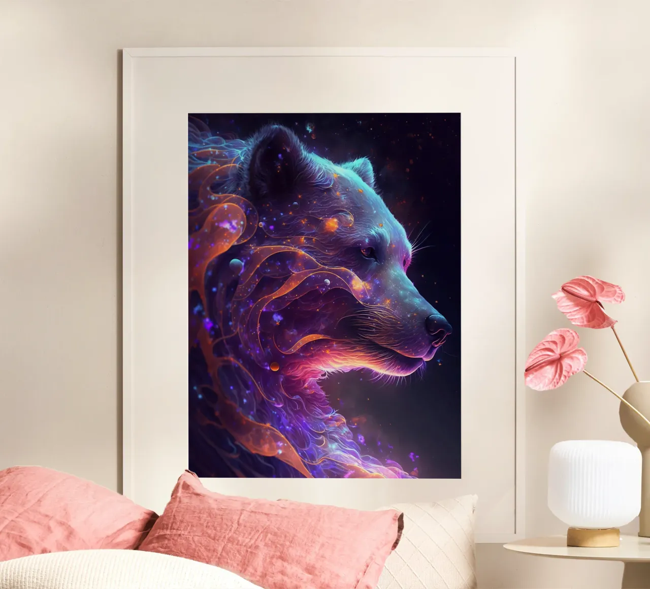 Orso della Galassia poster con telaio in plastica da Lootprint