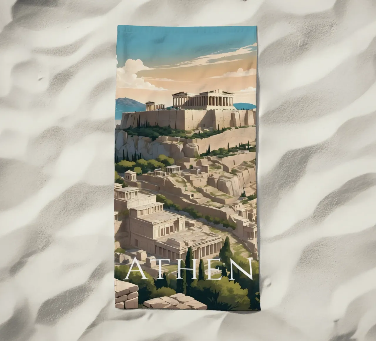 Atene Grecia telo mare da Charnwood Prints