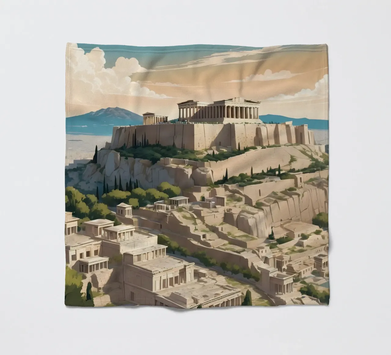 Atene Grecia coperta in pile da Charnwood Prints