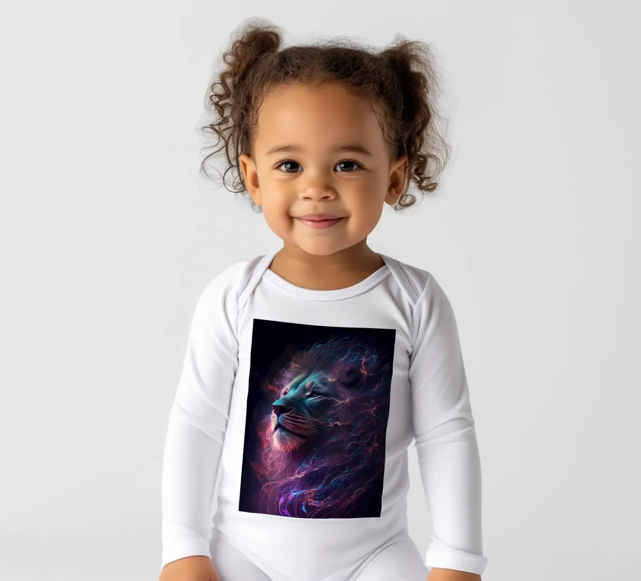 Galaxy Lion long-sleeve baby romper by Lootprint