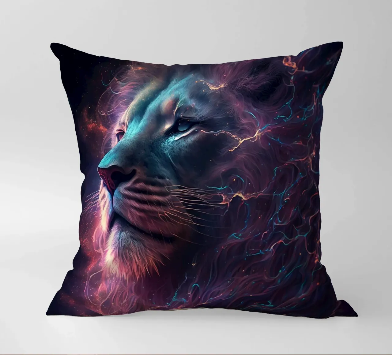 Galaxy Lion decorative cushion by Lootprint