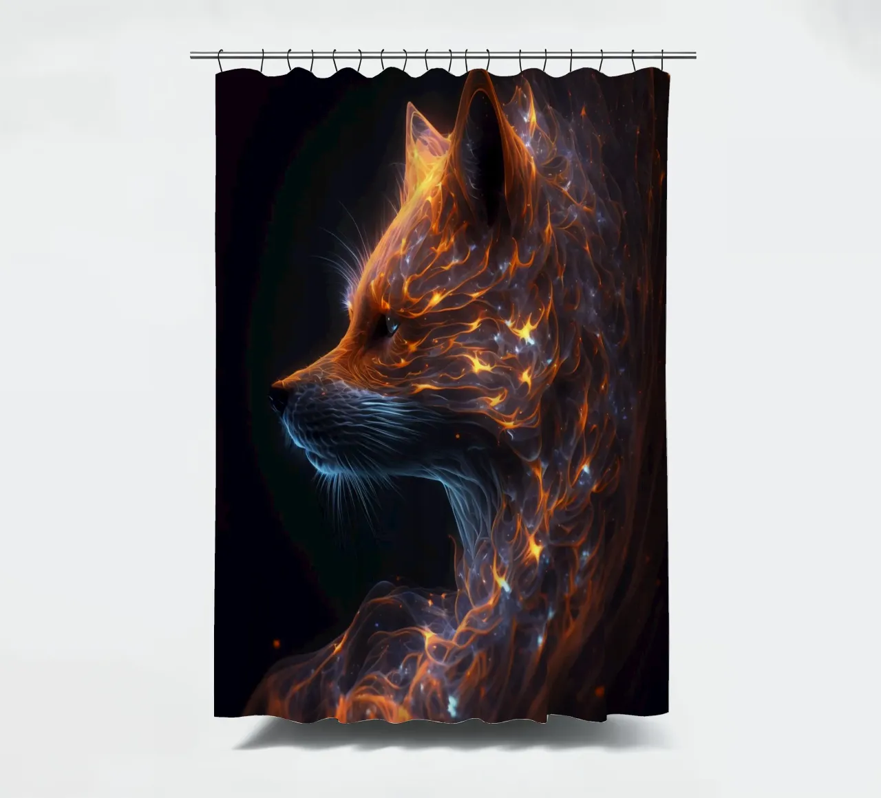 Galaxie Fuchs Duschvorhang von Lootprint