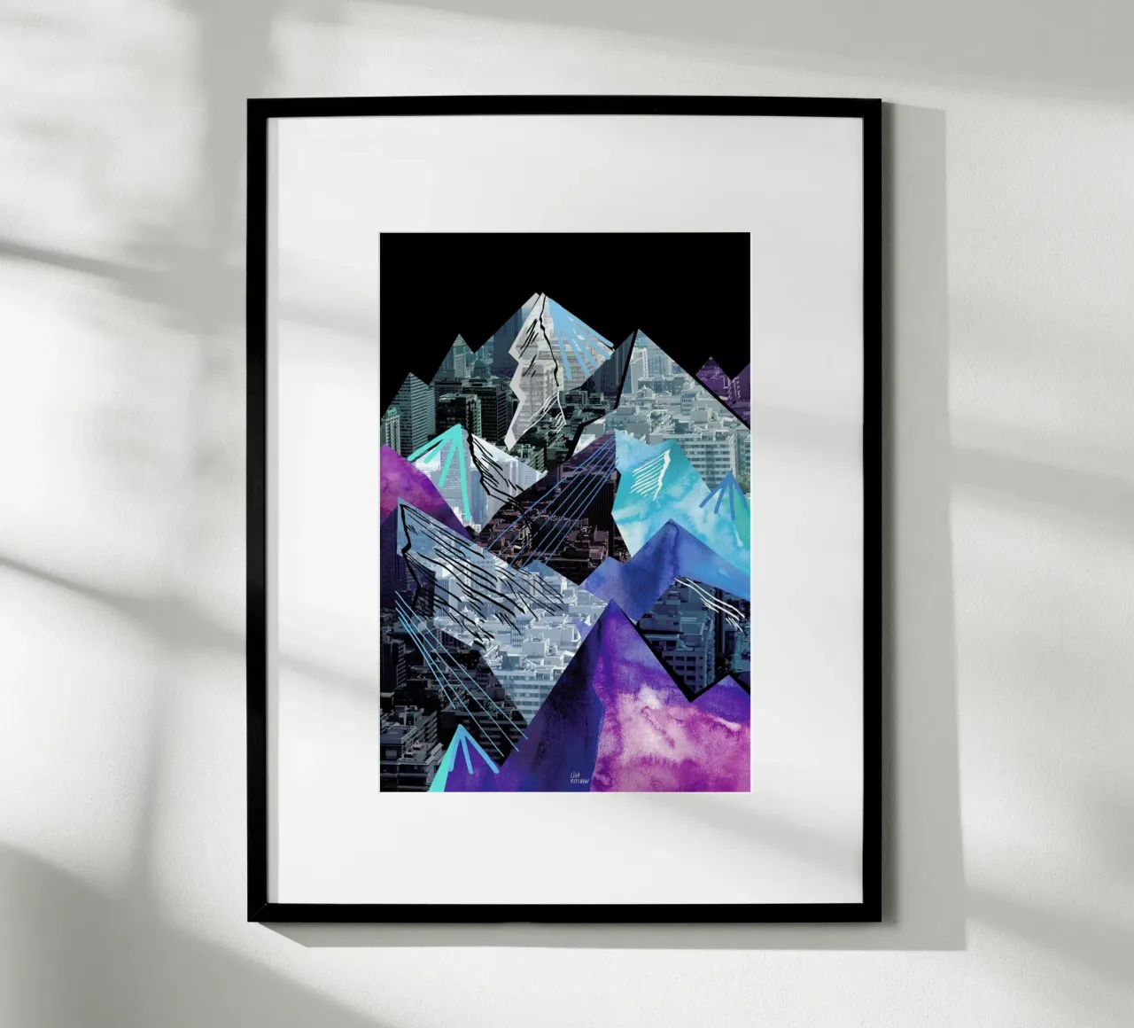 Lost Cities Mountains poster con telaio in legno da Liga Kitchen