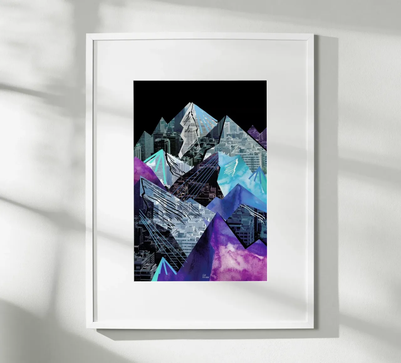 Lost Cities Mountains poster con telaio in legno da Liga Kitchen