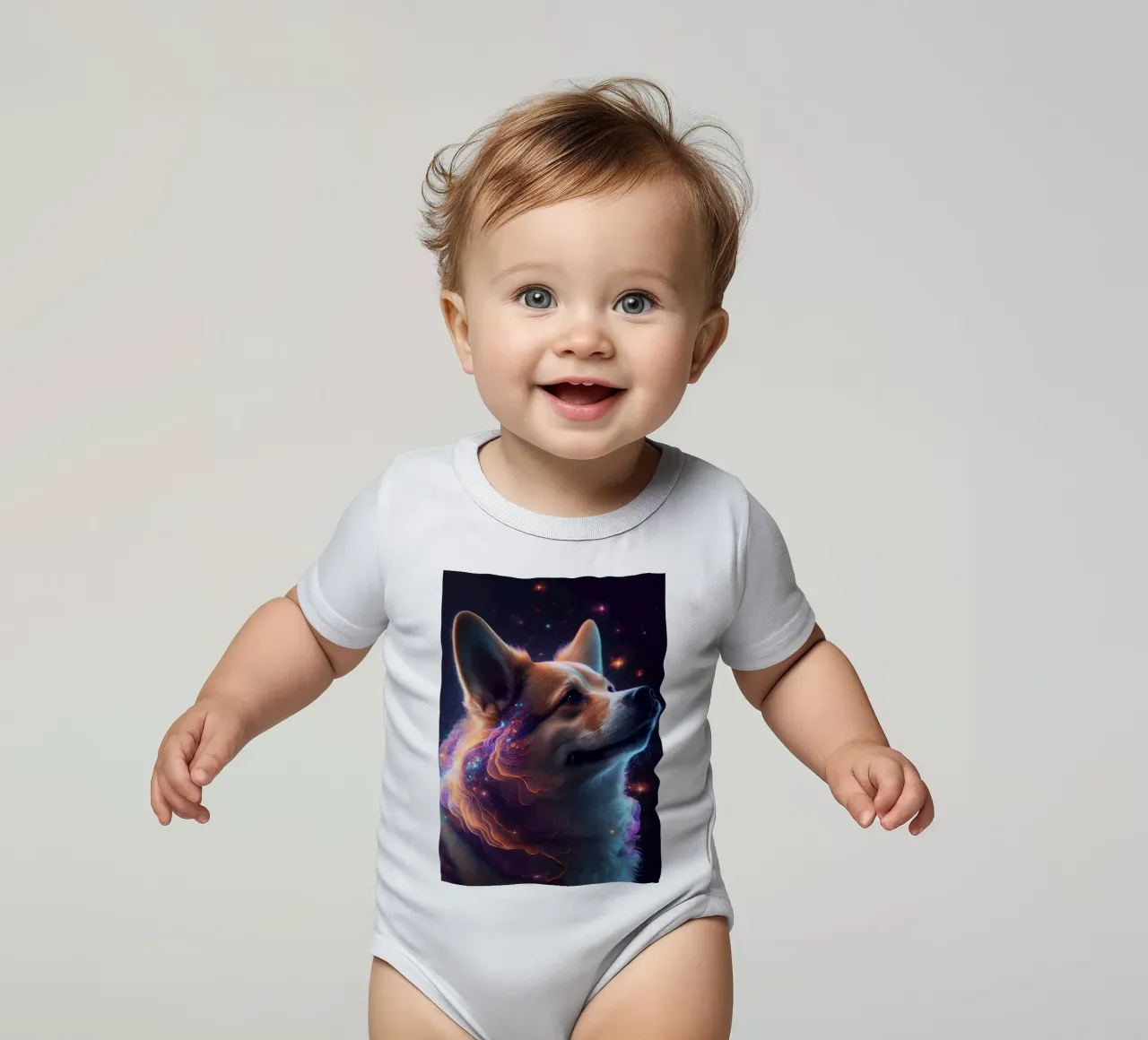 Cane Shiba Inu Galaxy body neonato maniche corte da Lootprint