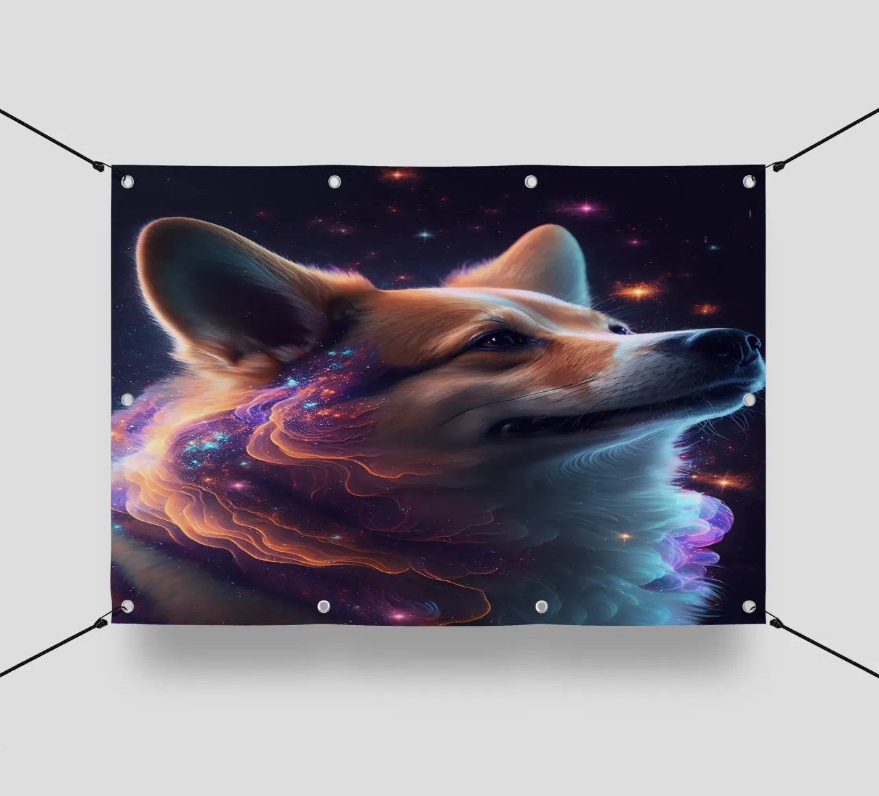 Cane Shiba Inu Galaxy telo in pvc da Lootprint