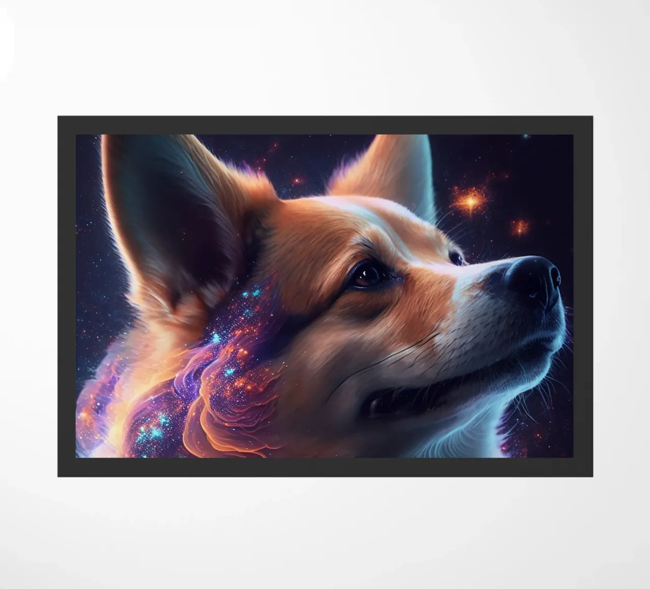 Galaxy Shiba Inu Doge doormat by Lootprint