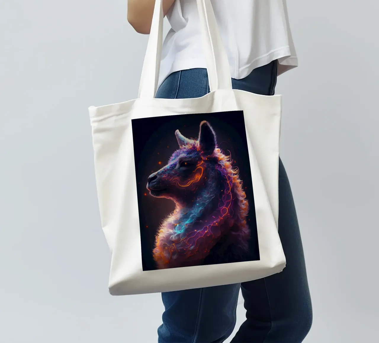 Galaxy Llama Alpaca borsa in juta da Lootprint