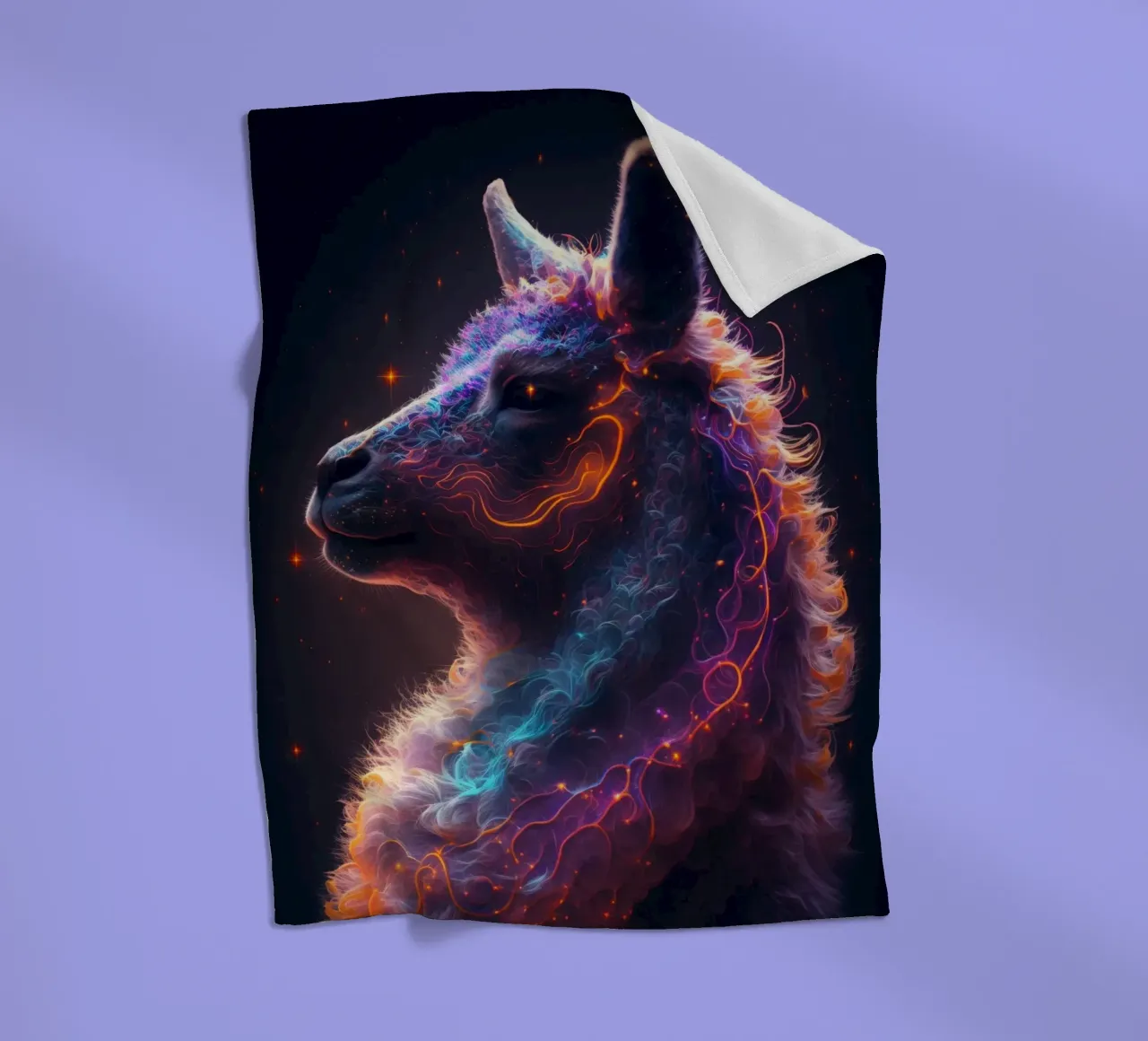 Galaxy Llama Alpaca coperta in pile da Lootprint