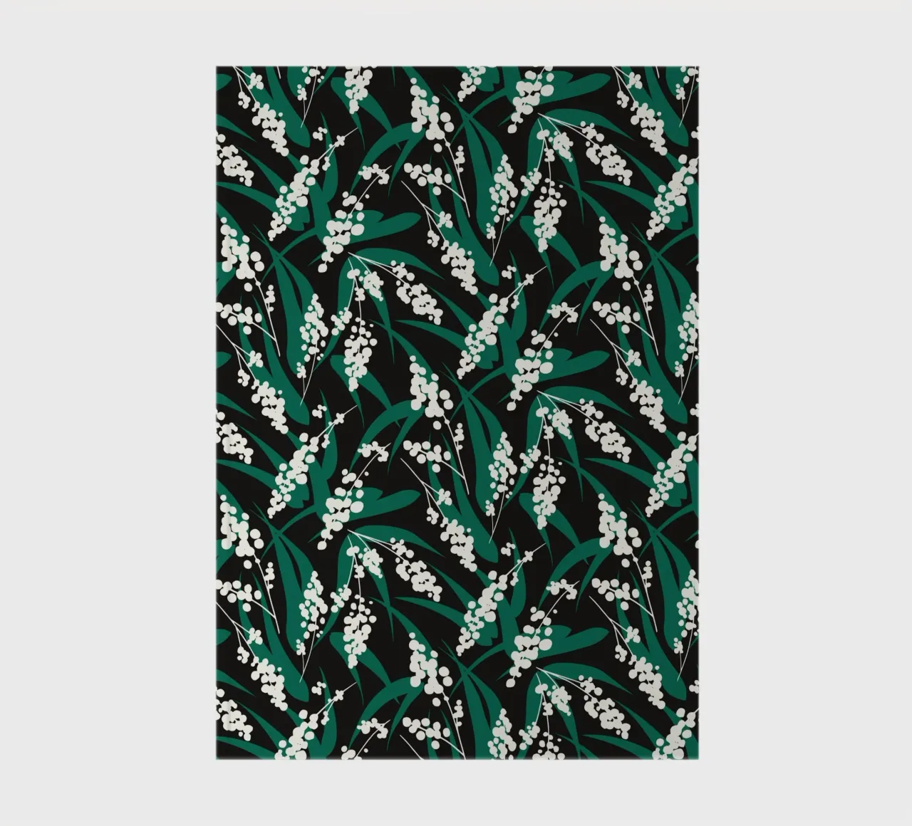 Woodland Foliage – Botanical pattern in Green and white notebook by kookiepixel