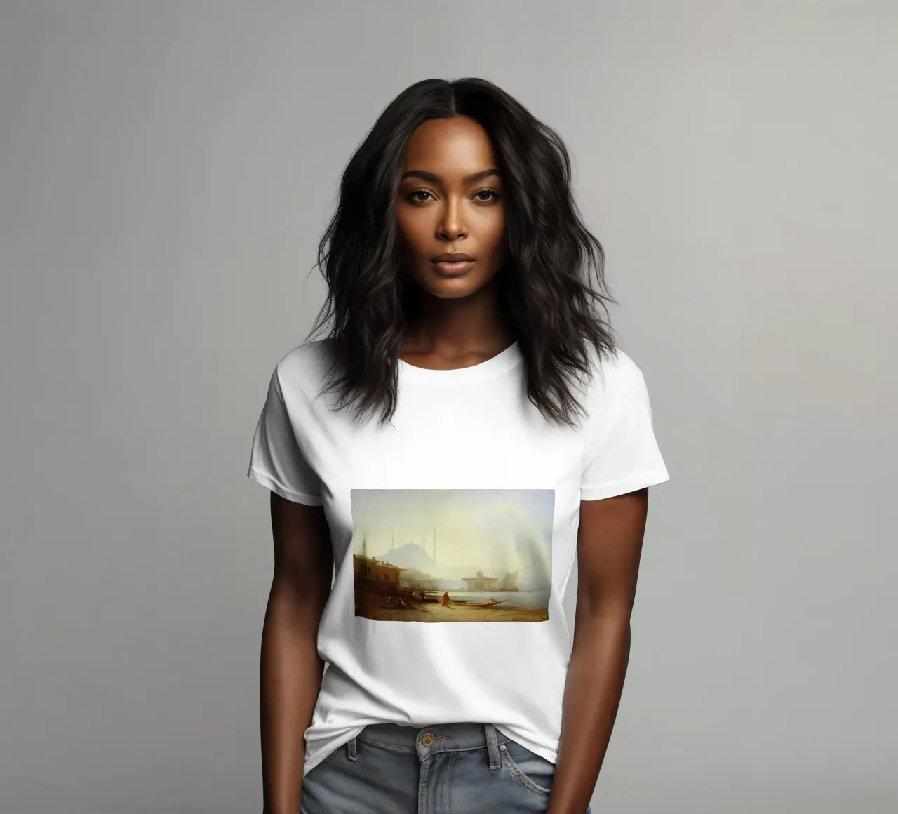 Felix Ziem - View of Istanbul women's fitted t-shirt by ARTOTHEK