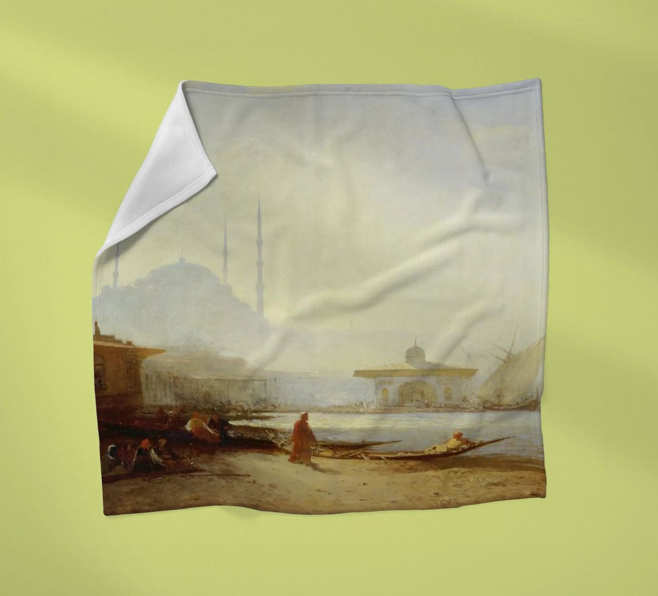 Felix Ziem - Blick auf Istanbul Fleecedecke von ARTOTHEK